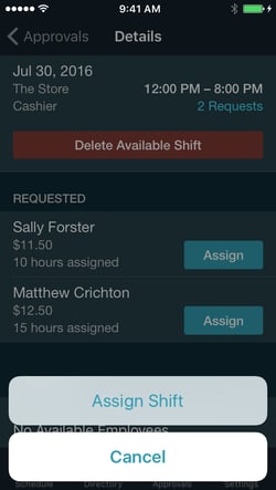 Approving Available Shift Requests 7