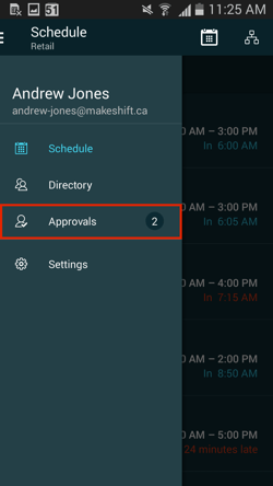 Approving Available Shift Requests android 2