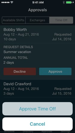 Approving Time Off Requests 5