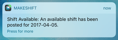 Available Shift Push Notification