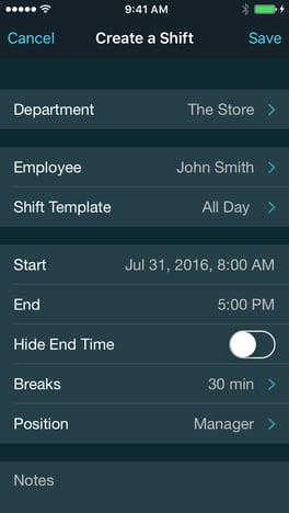 Creating a New Shift 1 ios 3