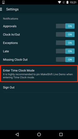 How to Enter Time Clock Mode android 3