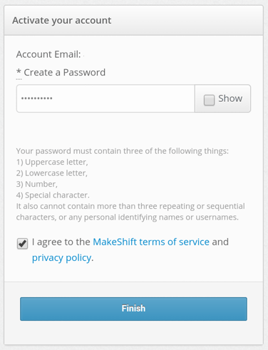 MakeShift Finish Password