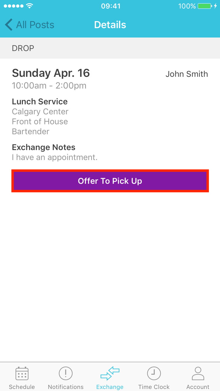 How to Make an Offer on a Dropped Shift