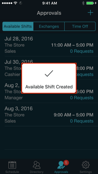 Posting an Available Shift ios 5