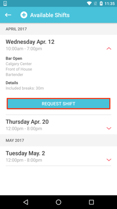 Request Available Shift 2