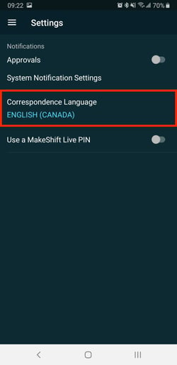 Setting Your Language Preference android 3