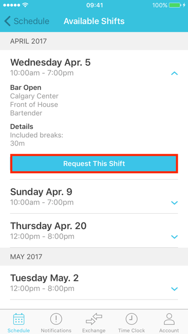 Shift Details - Request This Shift