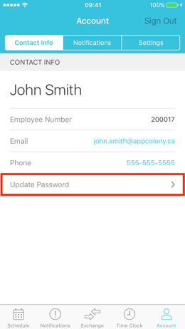 Update Password
